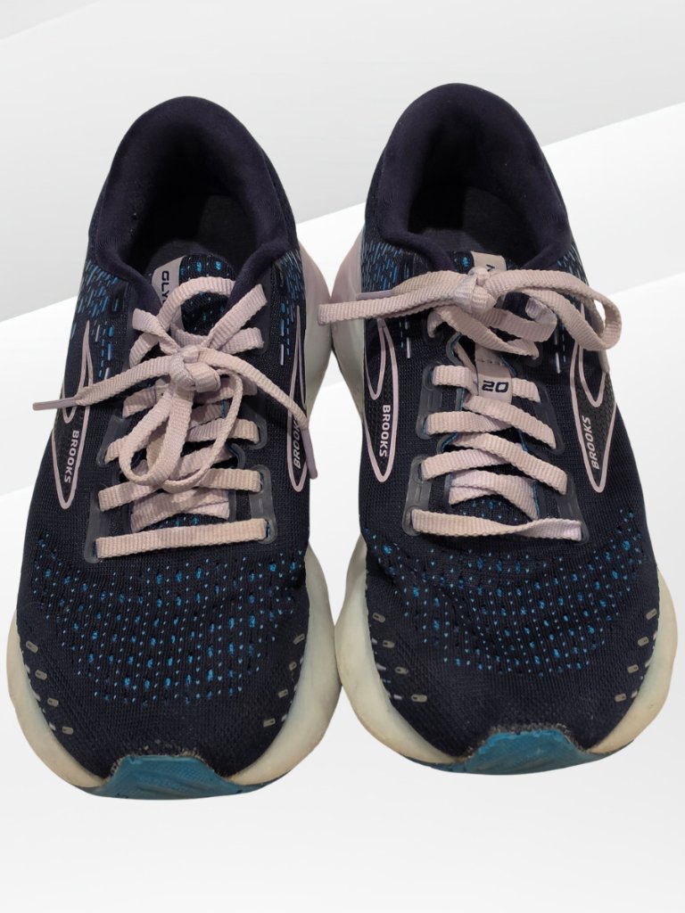 Brooks Glycerin 20 Womens 8.5 Running Shoes Navy Teal Max Cushion Athletic B